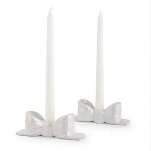 Holo Bow Classy Girly Chic Coquette Hippie Art Artsy Party Gift Candle Holder